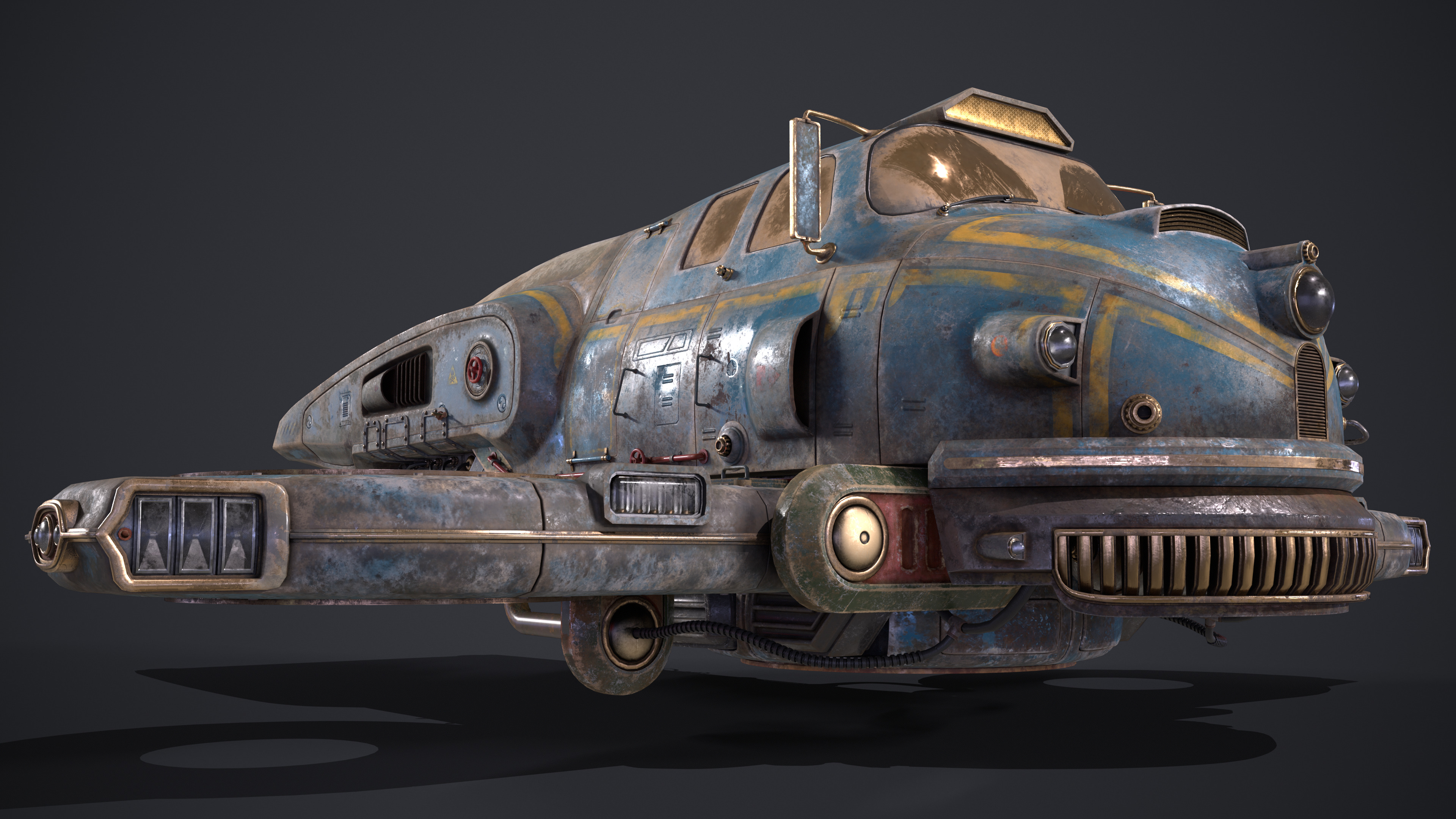 Old Sci Fi Ship 3D model_8
