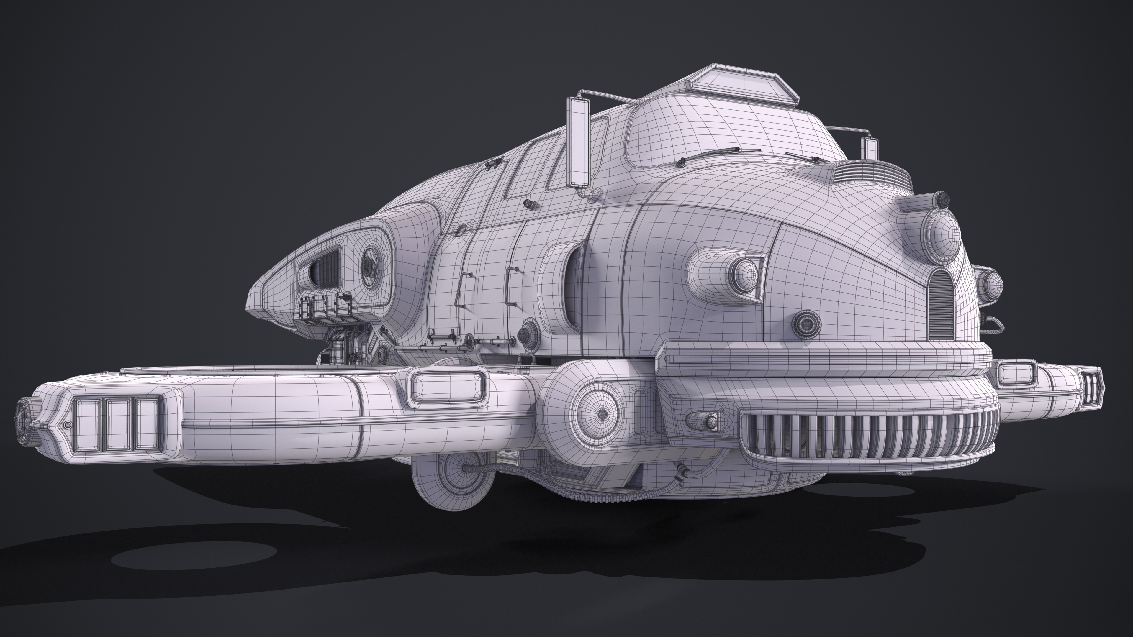 Old Sci Fi Ship 3D model_17