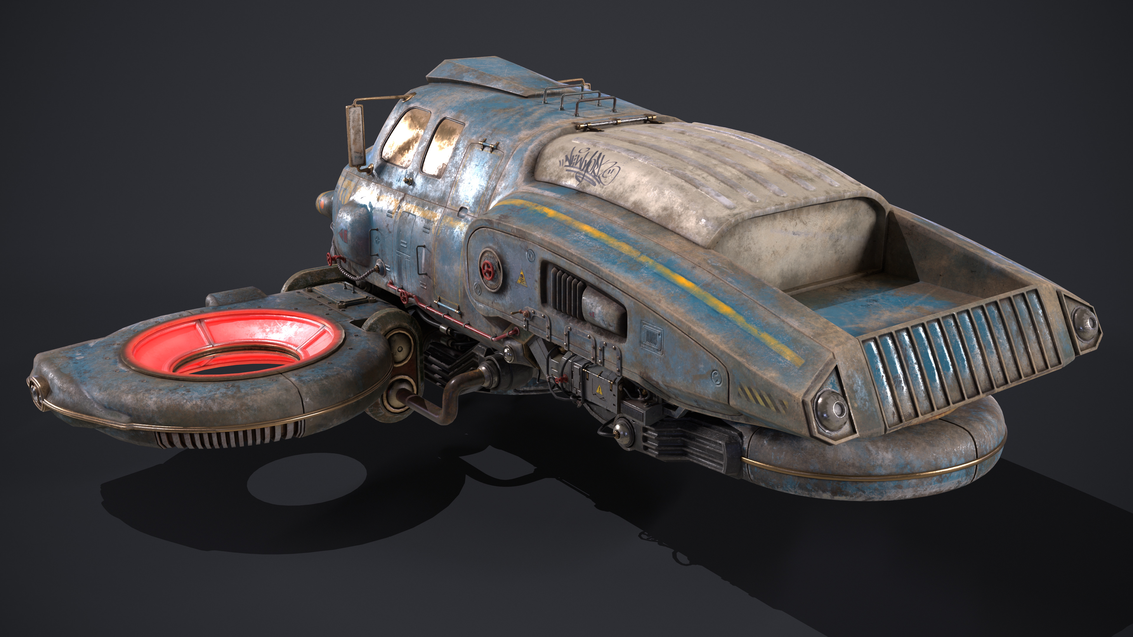 Old Sci Fi Ship 3D model_4