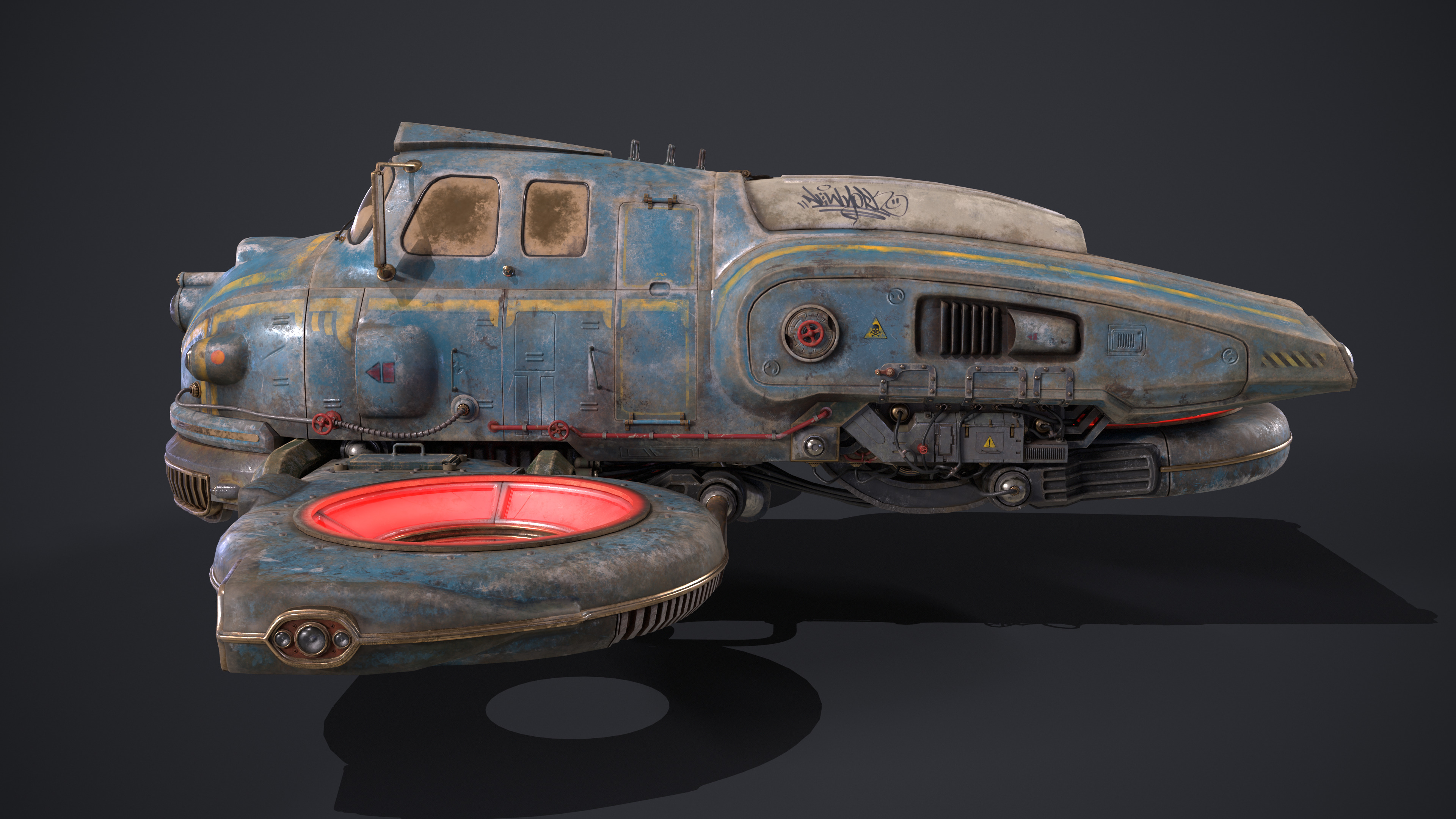 Old Sci Fi Ship 3D model_3