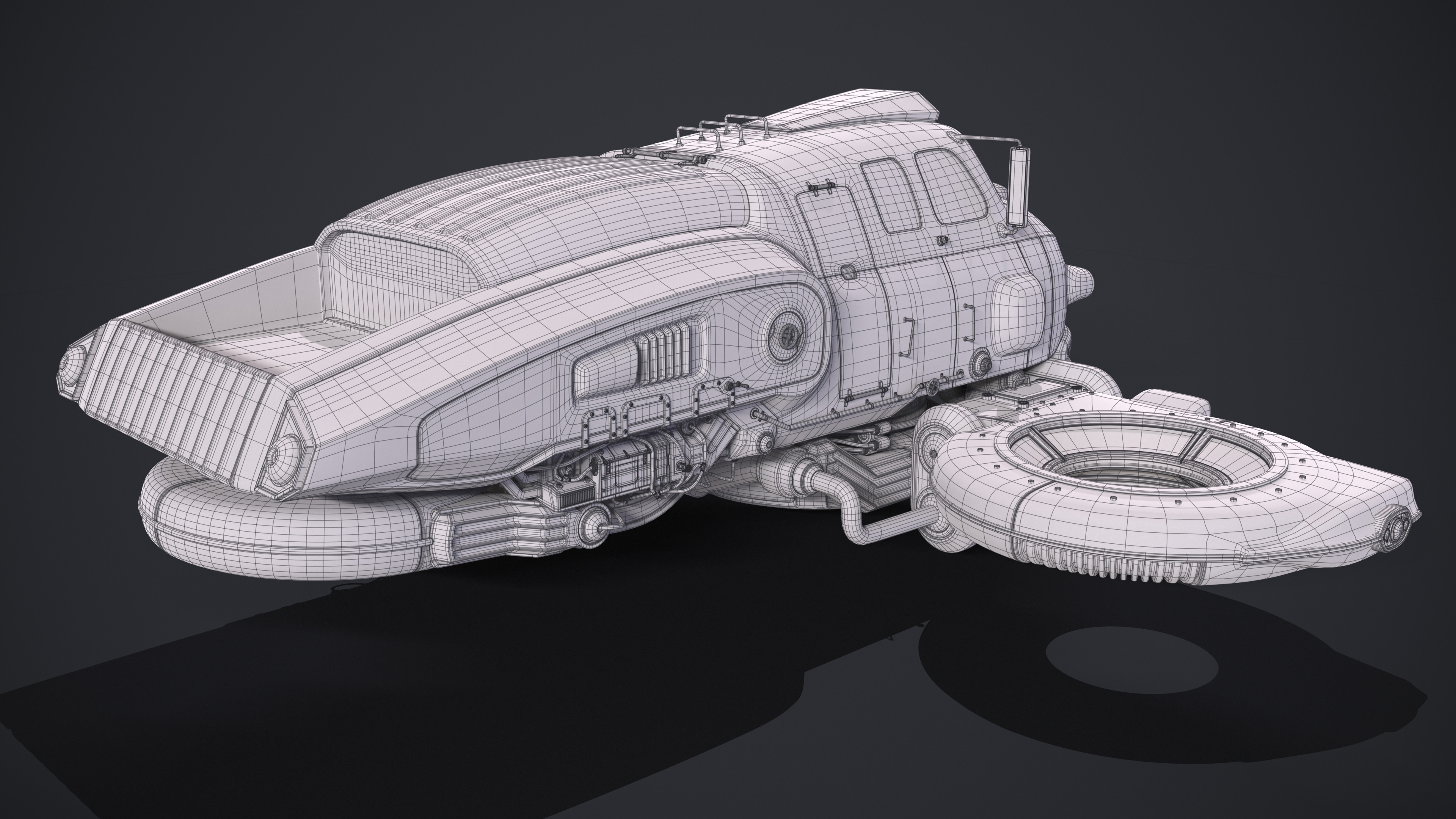 Old Sci Fi Ship 3D model_16