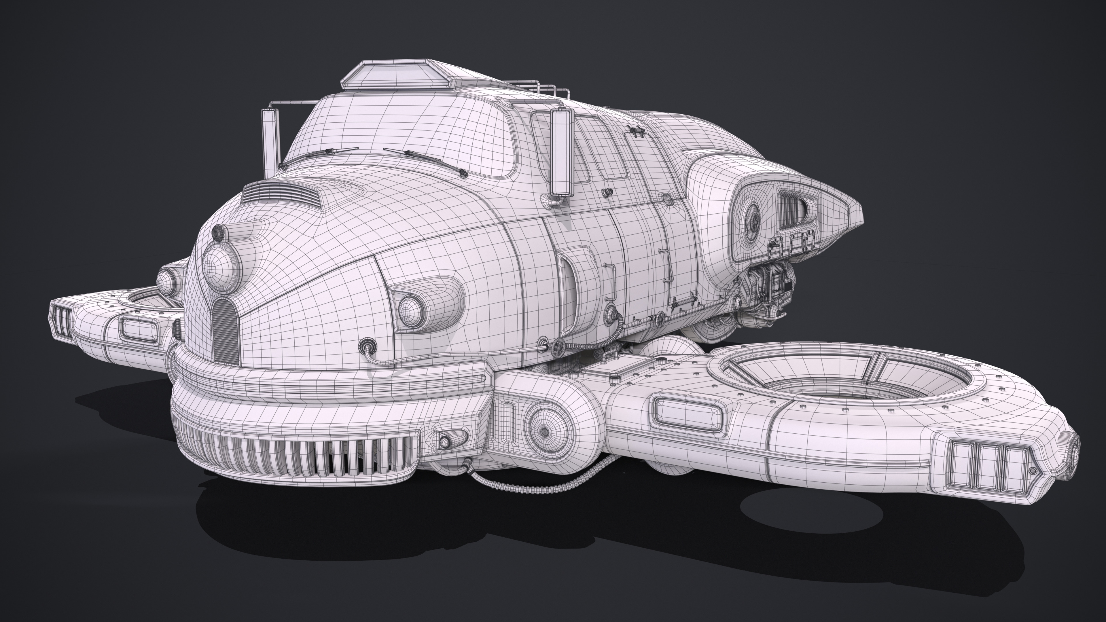 Old Sci Fi Ship 3D model_13