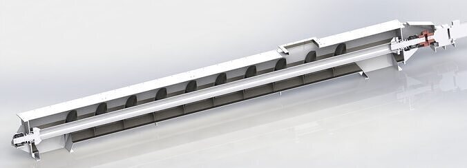 SCREW CONVEYOR 500X6225 3D model