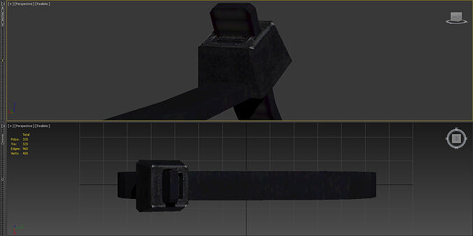 Zip-Tie-Black Low-poly 3D model