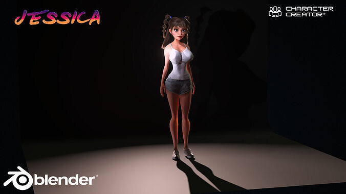 Cartoon Character Jessica 3D model