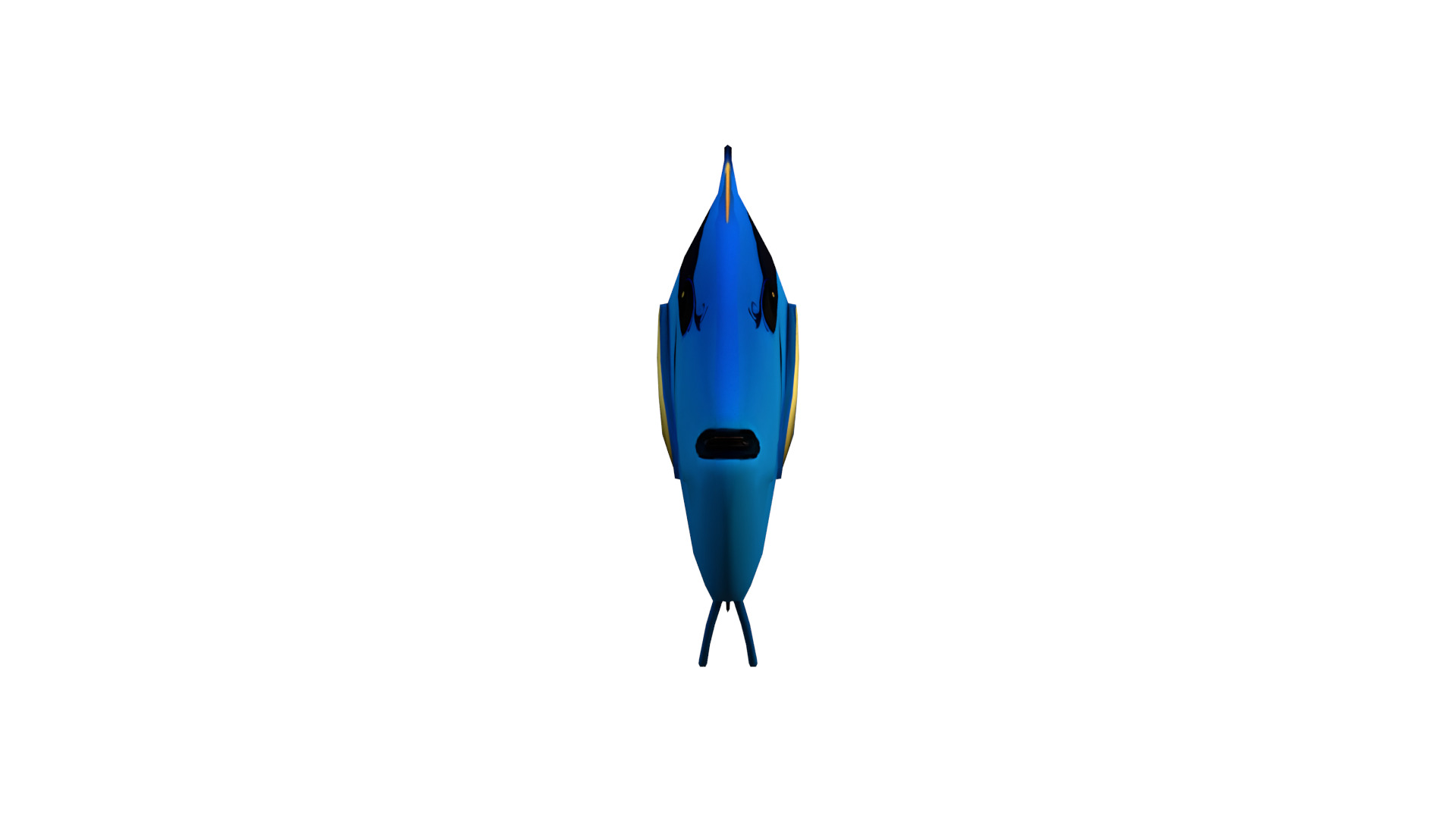 Marine Fish with Blue Body and Yellow Fins Low-poly 3D model_3
