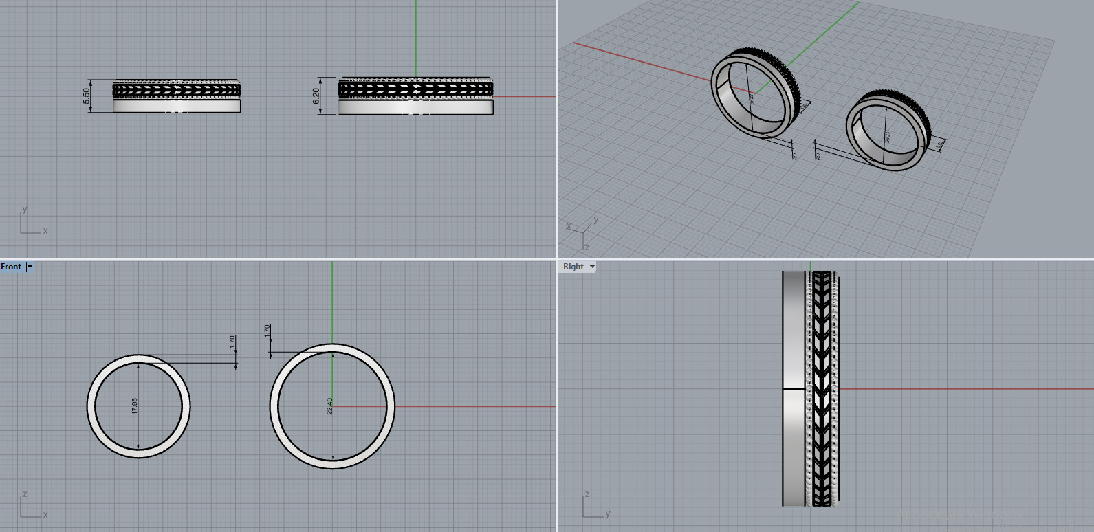 Wedding Rings 3D print model_6
