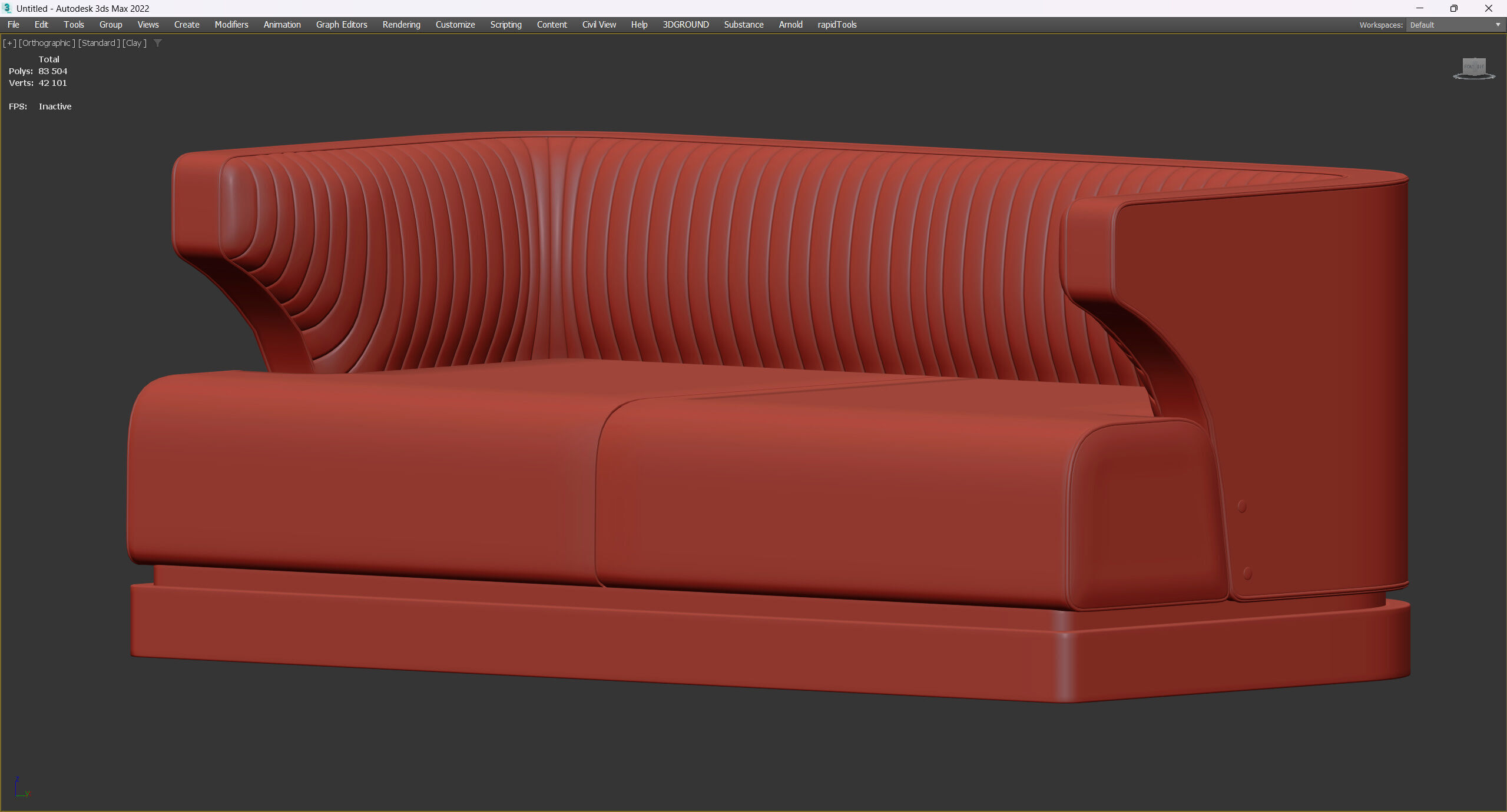 Ammons sofa Low-poly 3D model_6