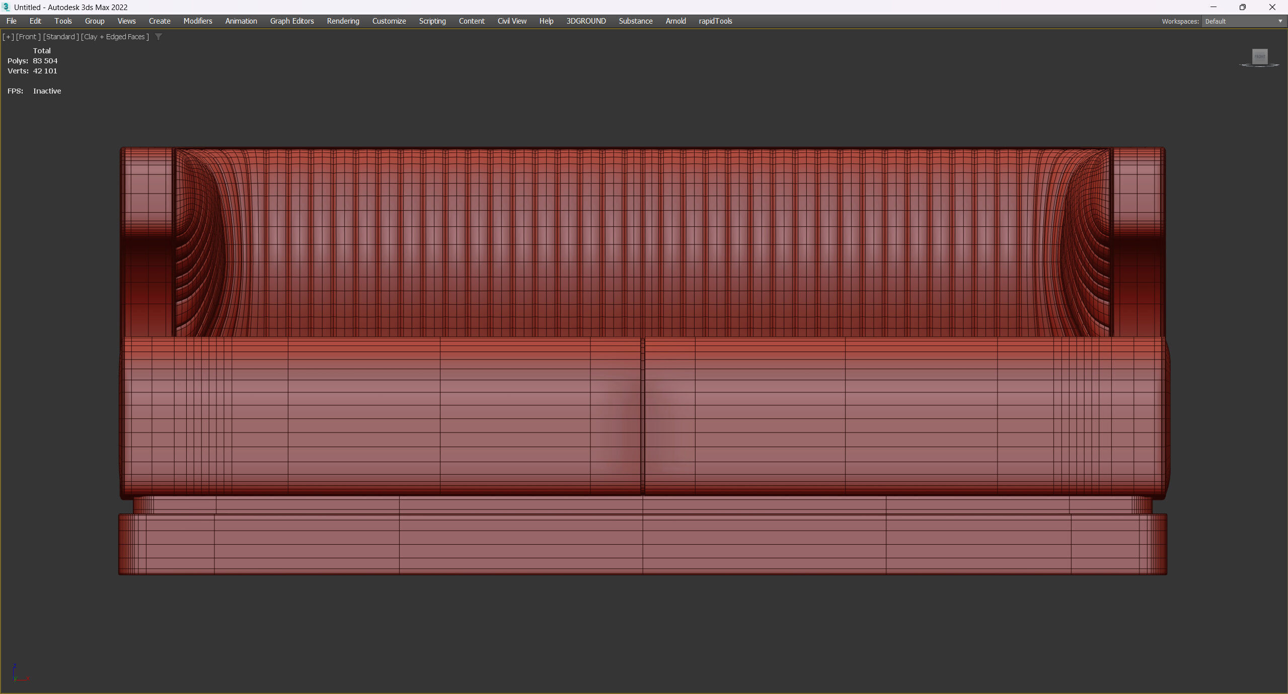 Ammons sofa Low-poly 3D model_4