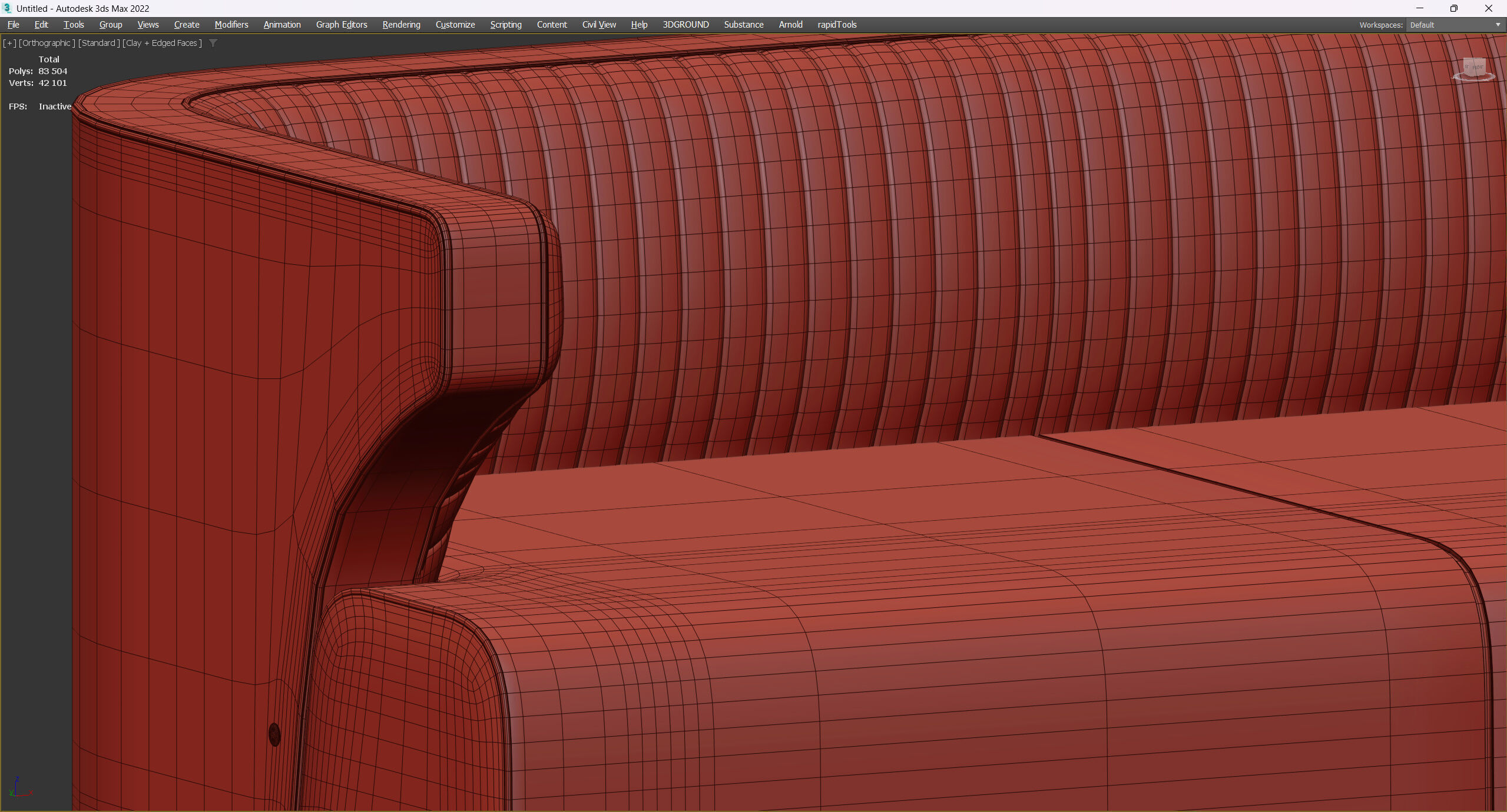 Ammons sofa Low-poly 3D model_7
