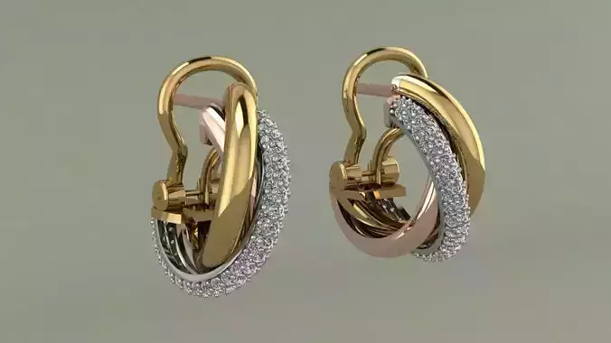 Earrings Cartier Trinity 3D print model