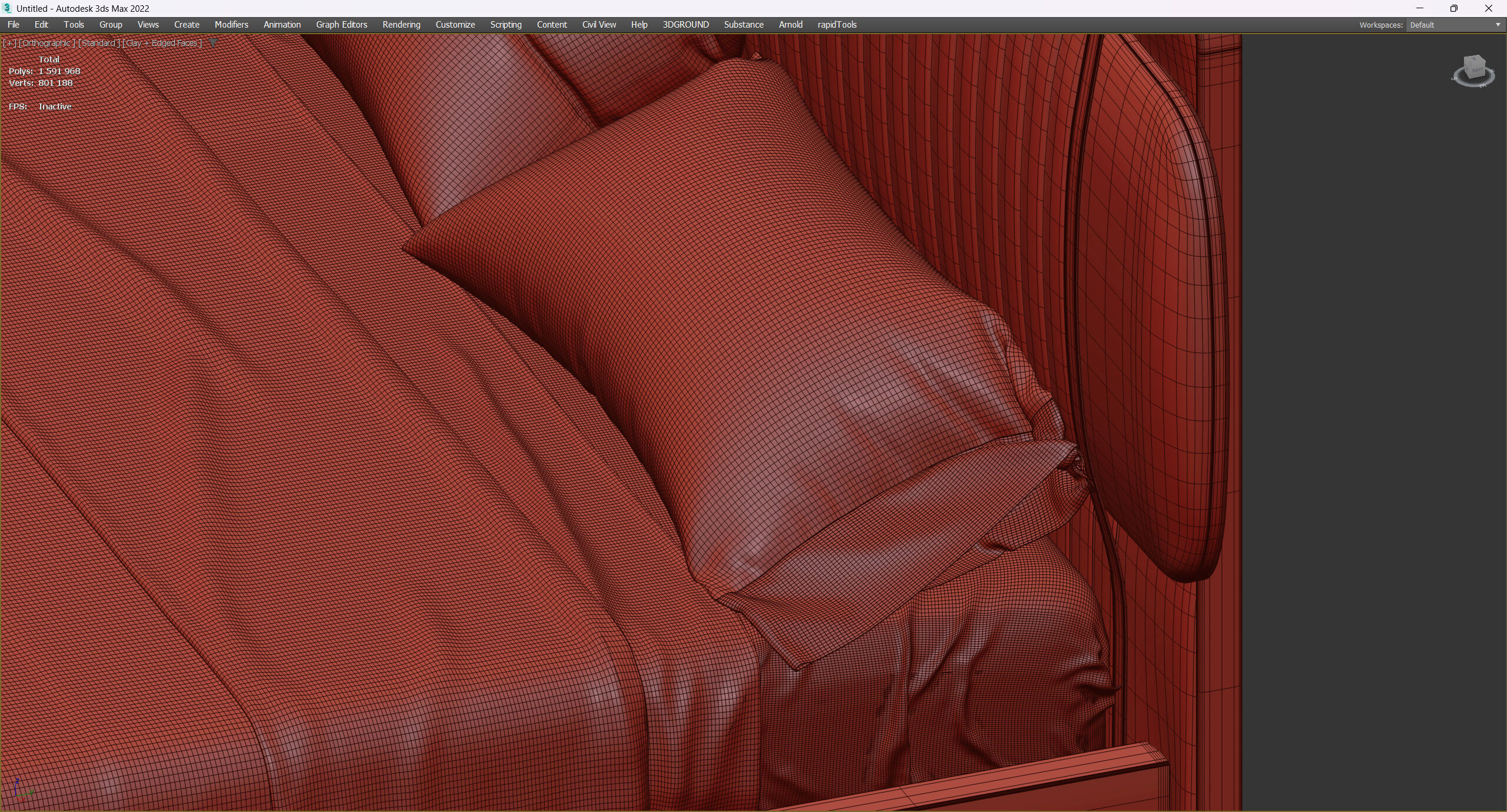 BED SCOTT Low-poly 3D model_9