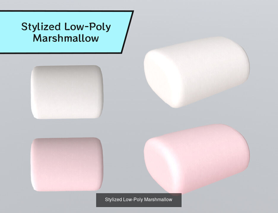 Stylized Low-Poly Marshmallow Collection _8