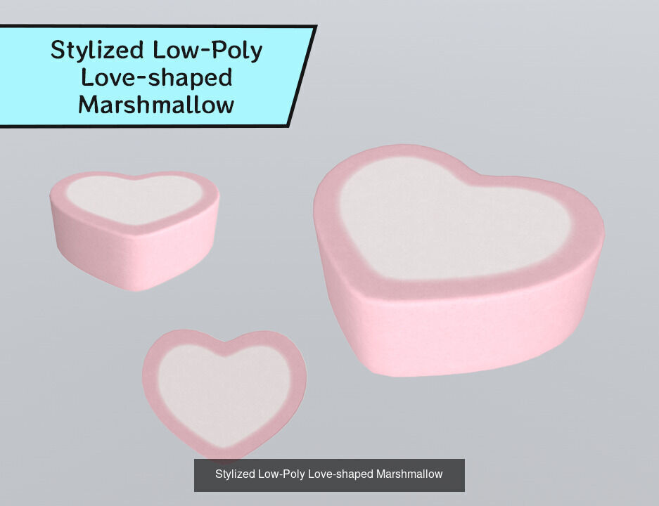Stylized Low-Poly Marshmallow Collection _7