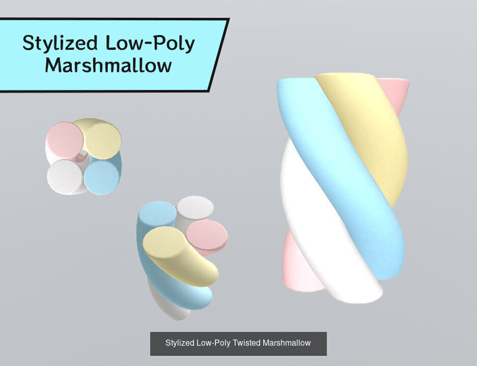 Stylized Low-Poly Marshmallow Collection _5