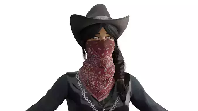 cowgirl Low-poly 3D model
