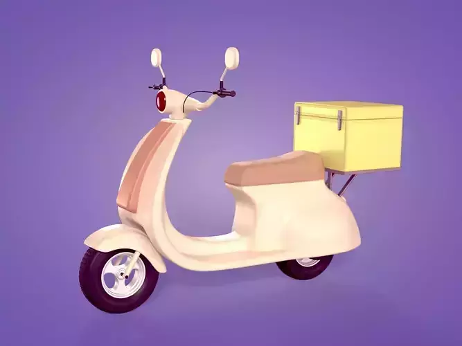 Cartoon Scooter - Delivery Box