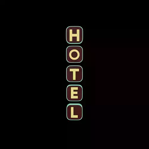hotel neon sign 3D model