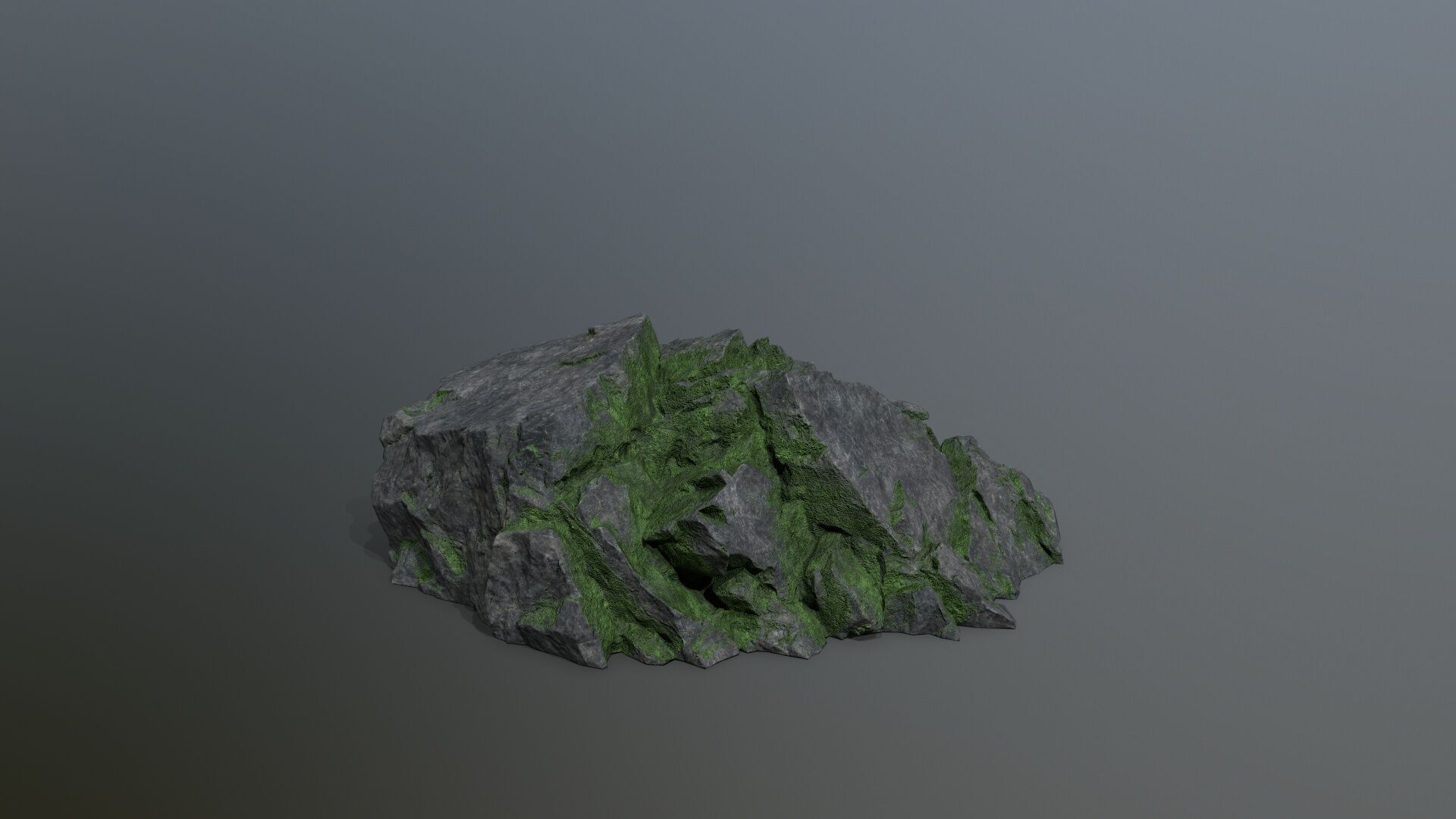Mossy Rock Set Low-poly 3D model_8