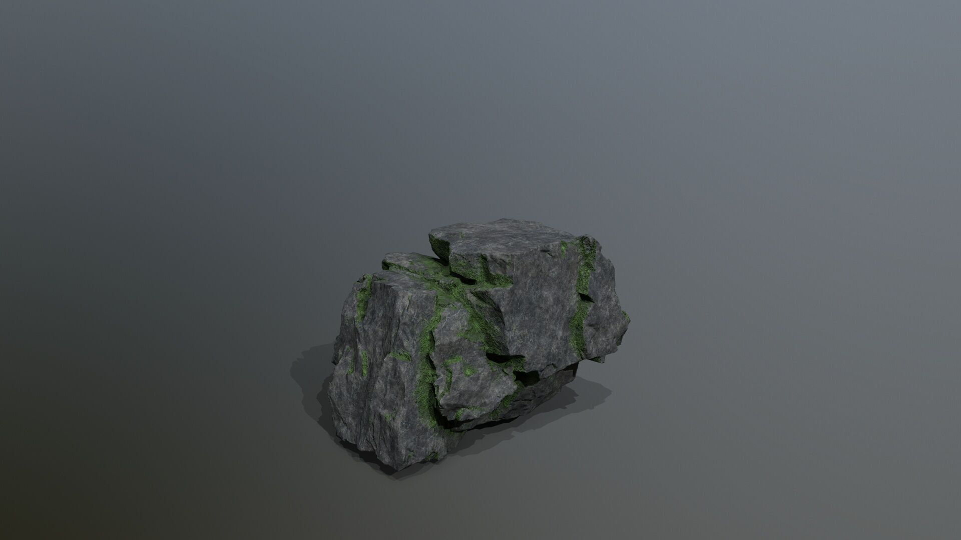Mossy Rock Set Low-poly 3D model_7