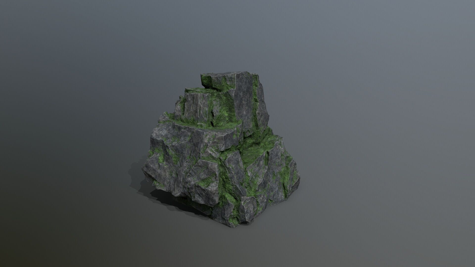 Mossy Rock Set Low-poly 3D model_6