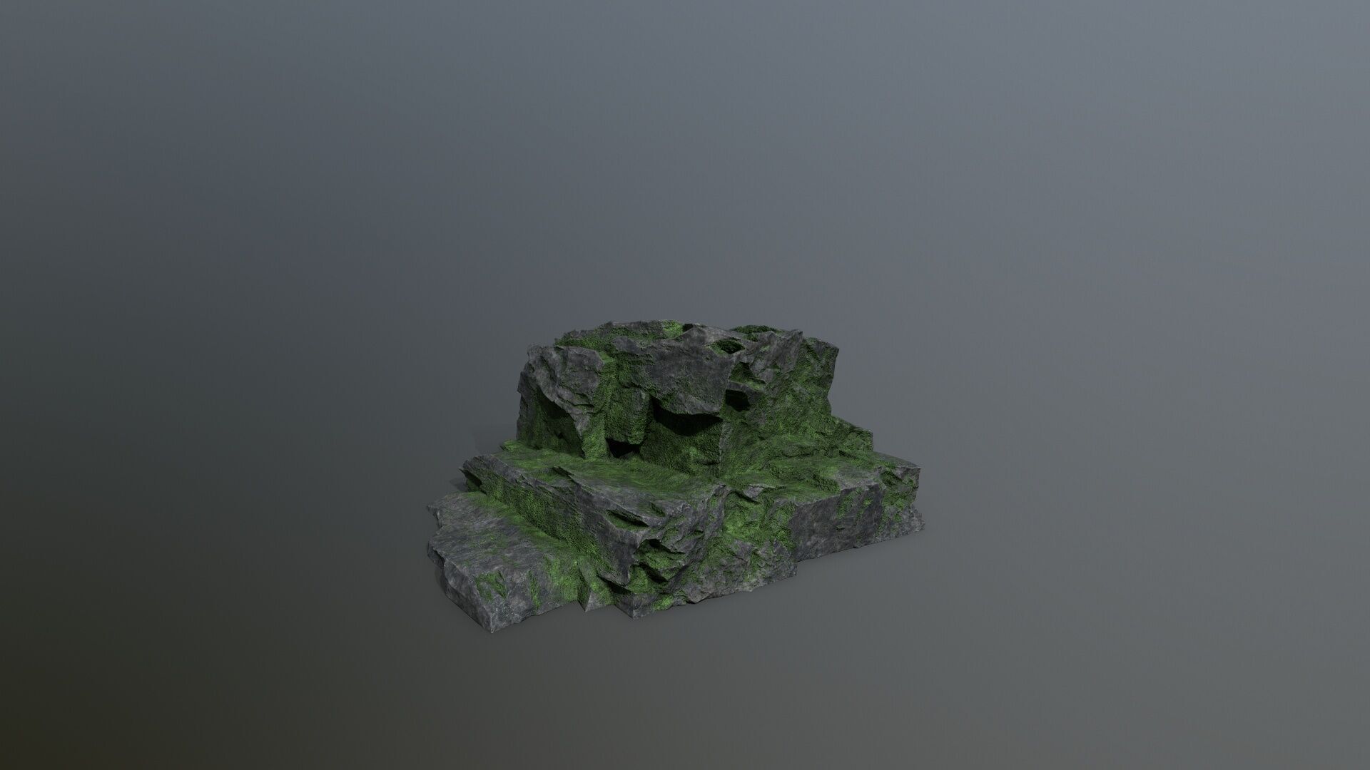 Mossy Rock Set Low-poly 3D model_5