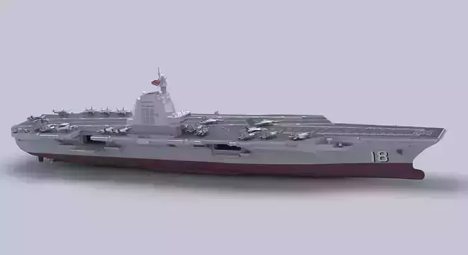 Chinese aircraft carrier CV-18 Fujian 3D model