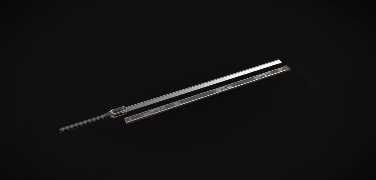 cyberpunk mechanical sword 3D model_1