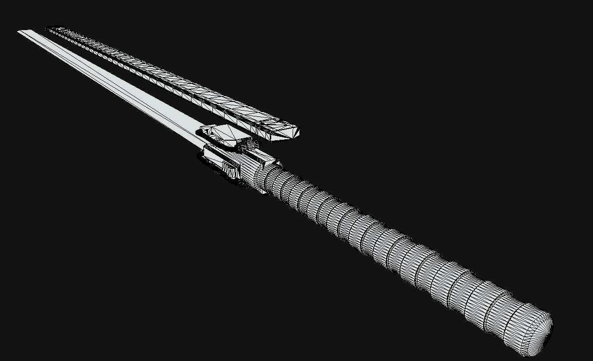cyberpunk mechanical sword 3D model_5