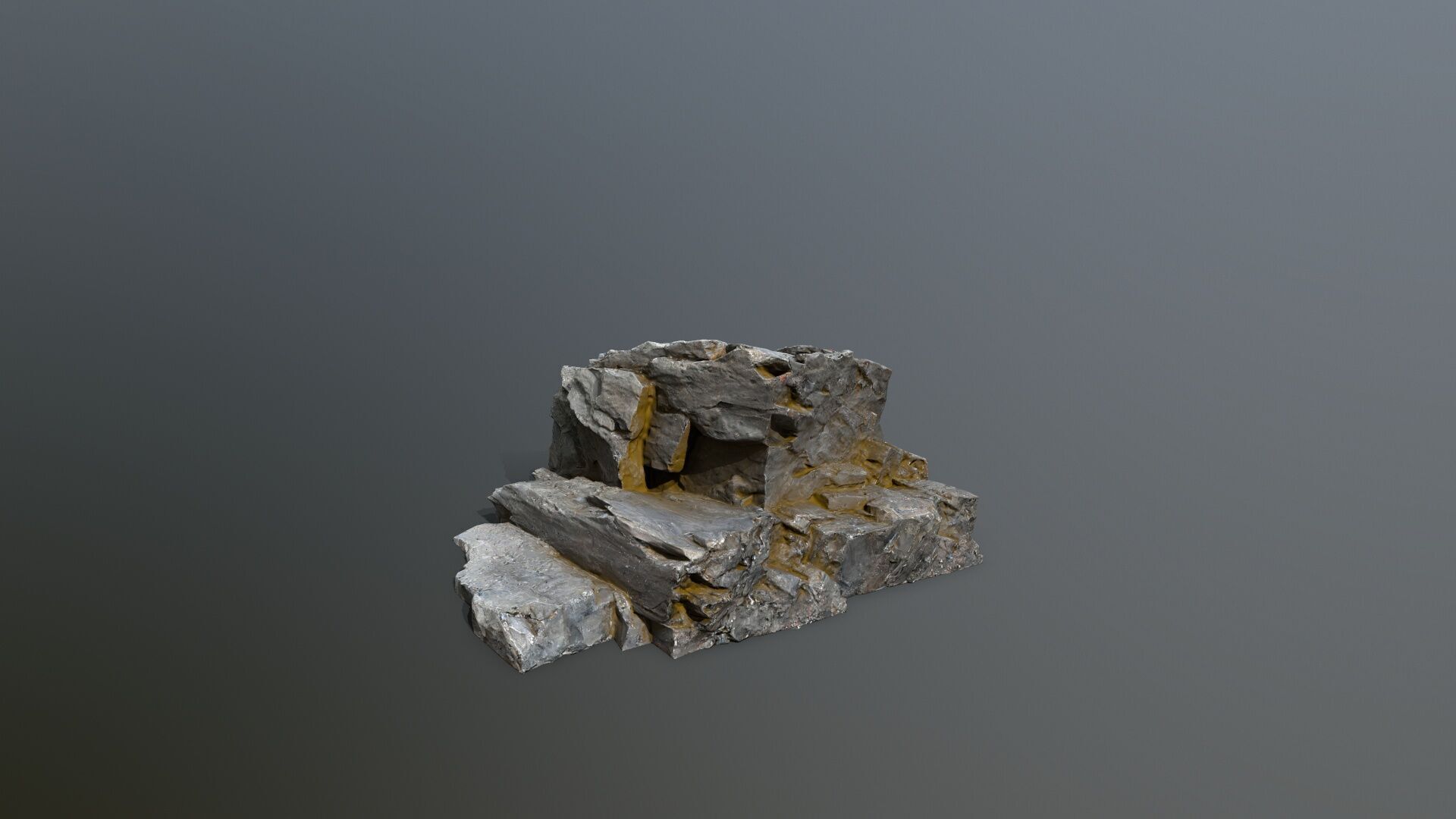 cliff rocks Low-poly 3D model_4