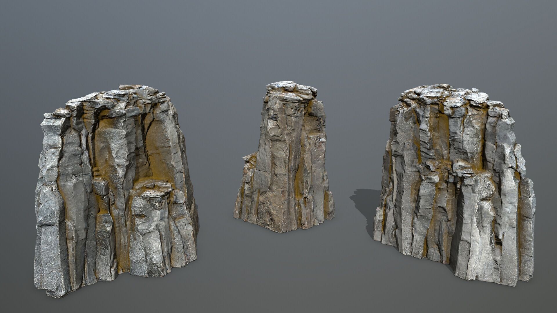 cliff rocks Low-poly 3D model_9