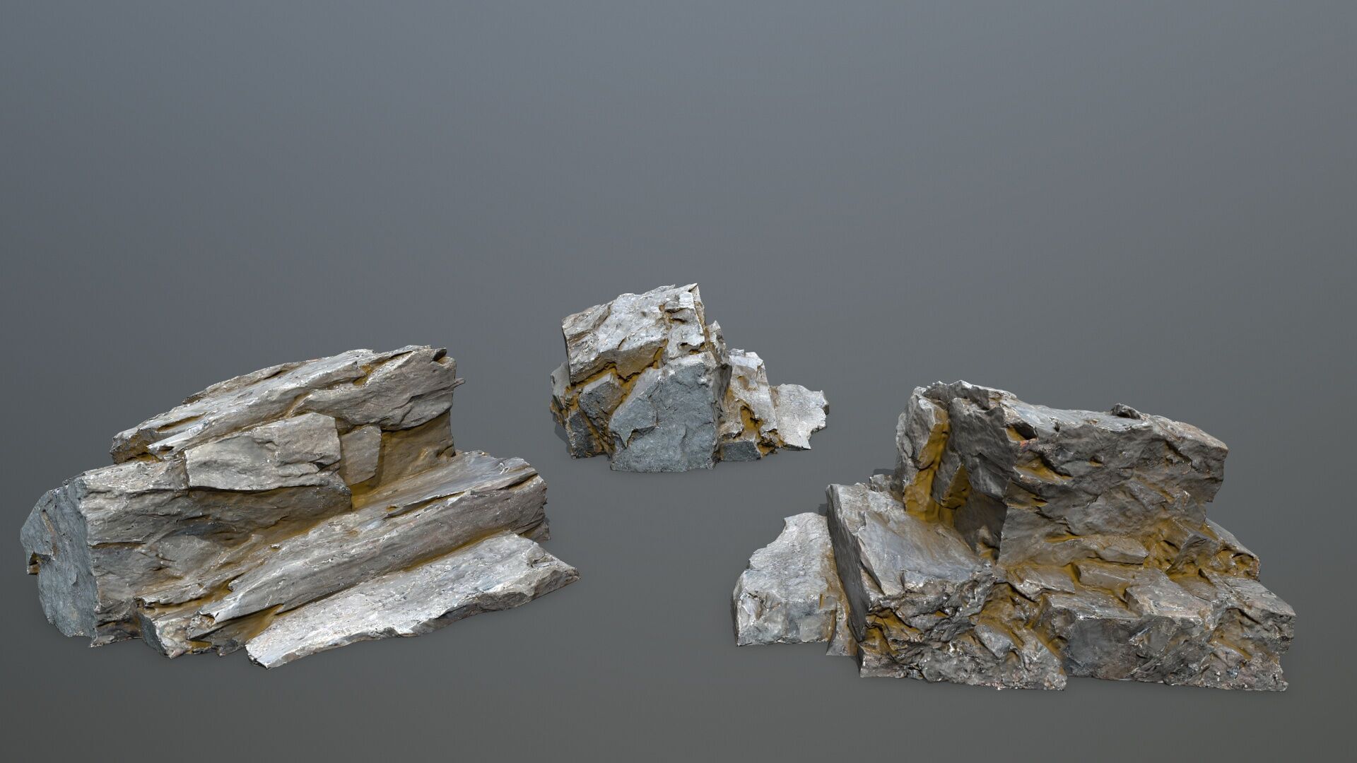 cliff rocks Low-poly 3D model_10