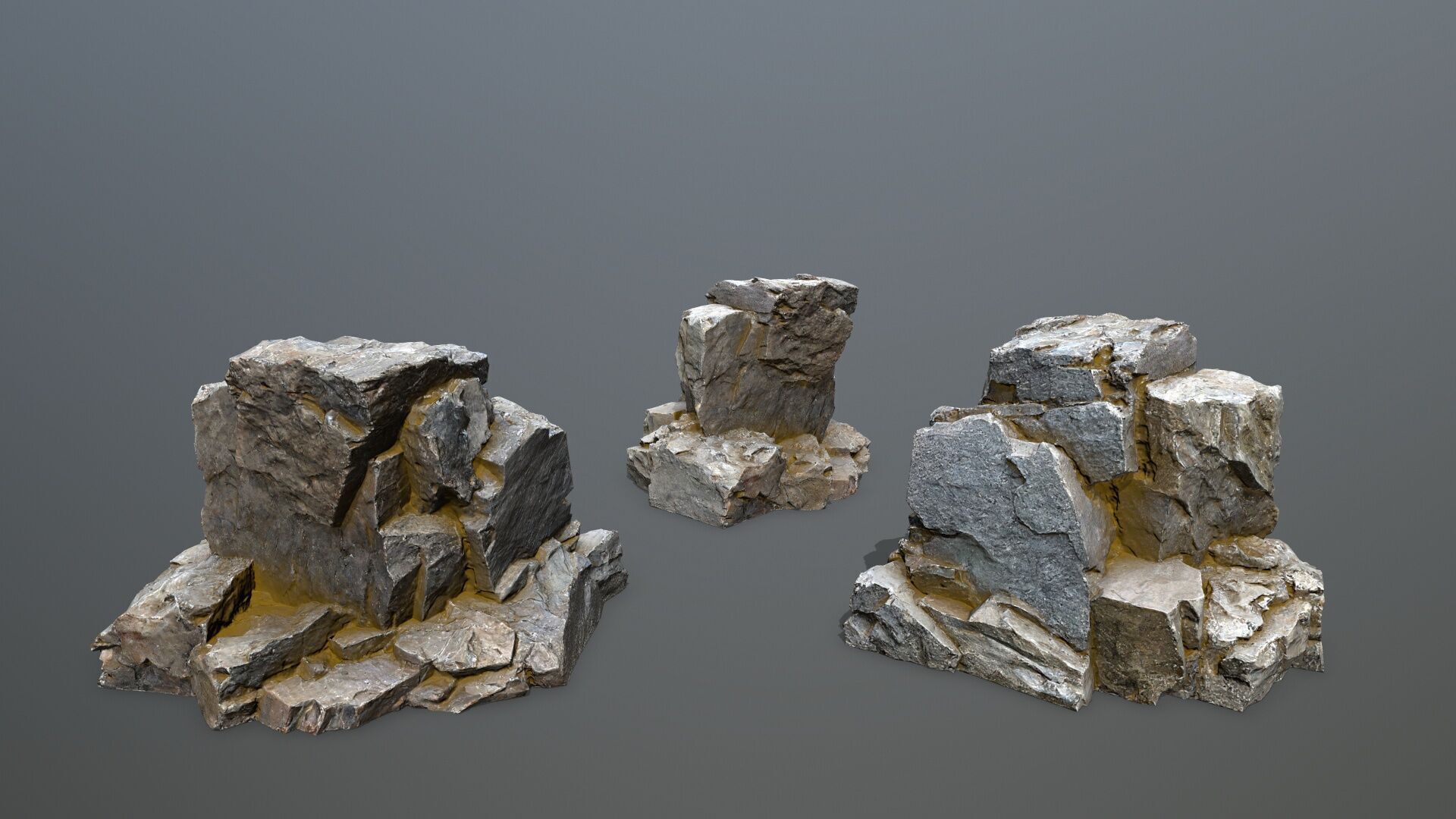 cliff rocks Low-poly 3D model_8