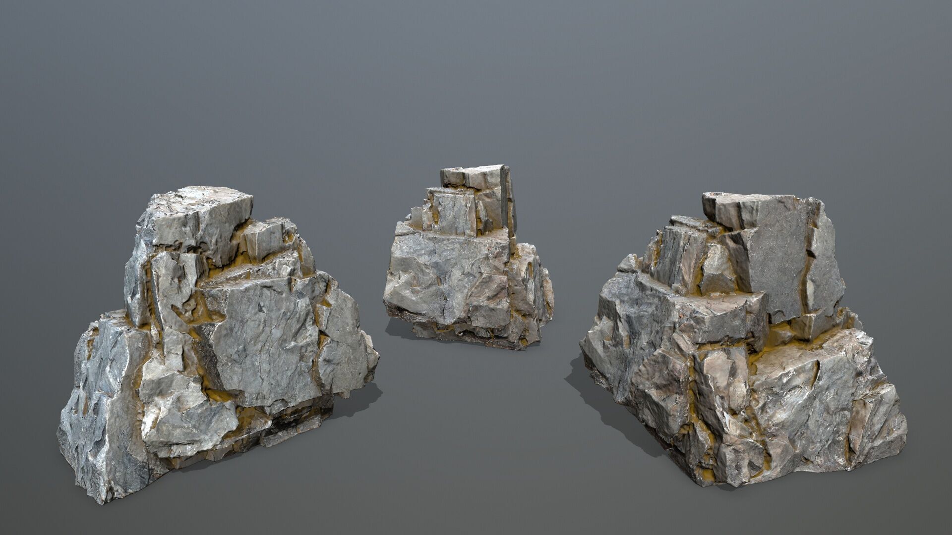 cliff rocks Low-poly 3D model_11
