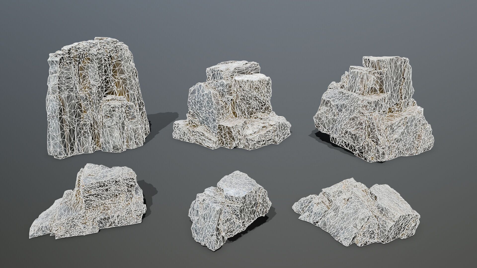 cliff rocks Low-poly 3D model_14