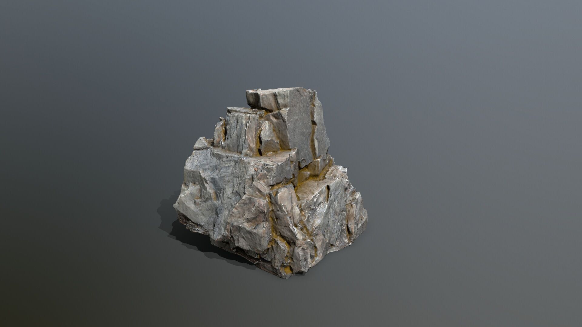 cliff rocks Low-poly 3D model_5