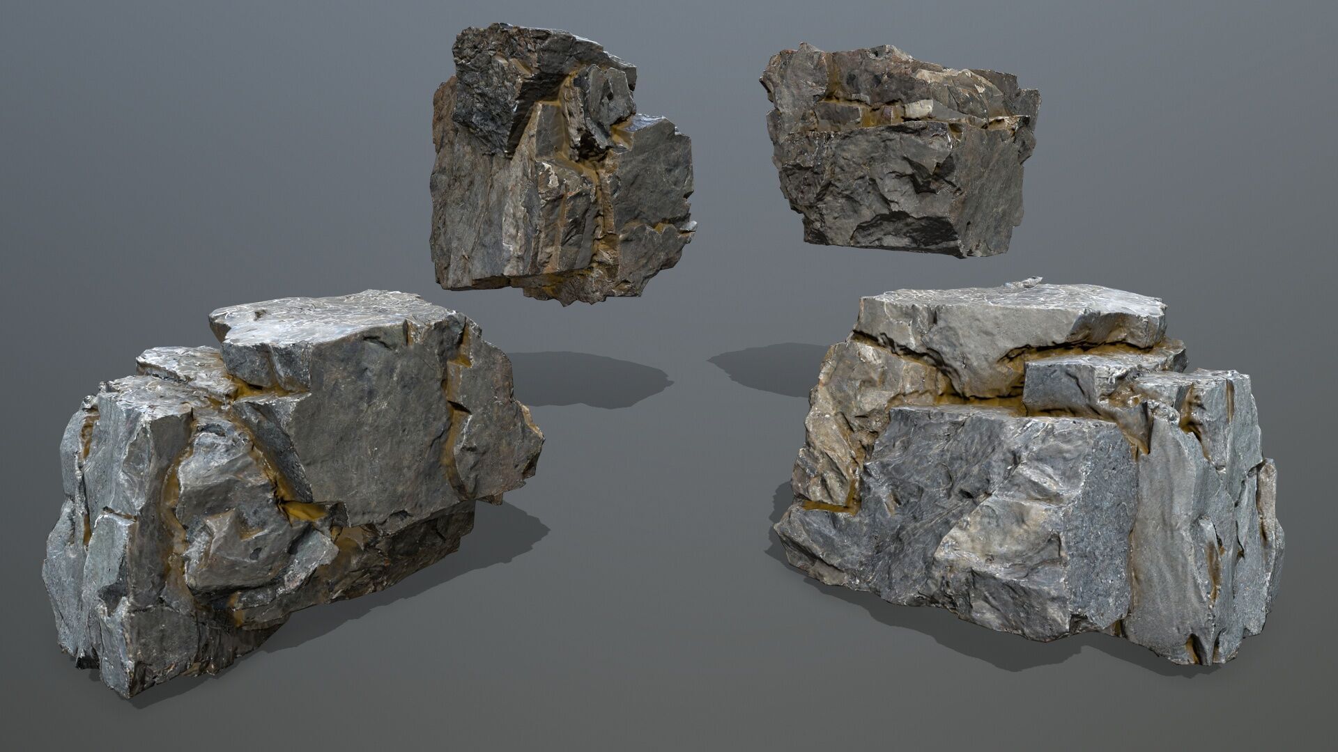 cliff rocks Low-poly 3D model_12