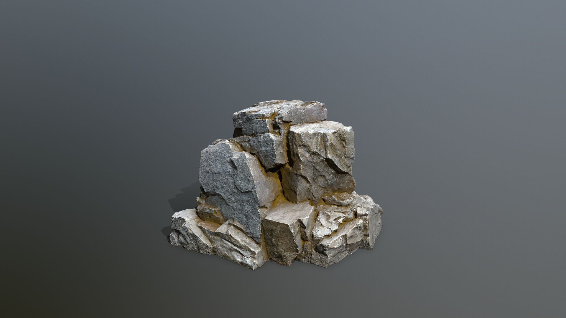 cliff rocks Low-poly 3D model_2