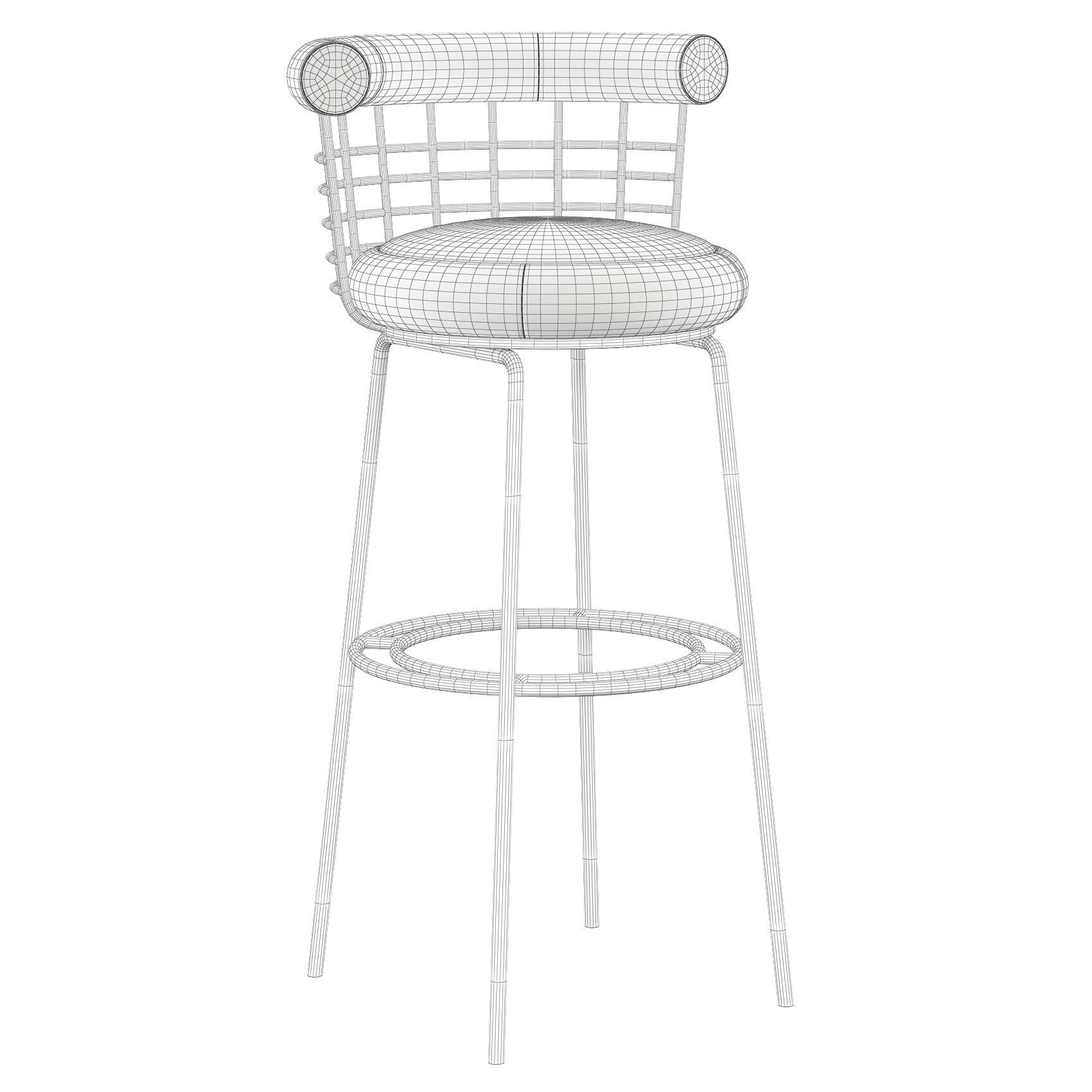 BAR CHAIR BERRY Low-poly 3D model_4