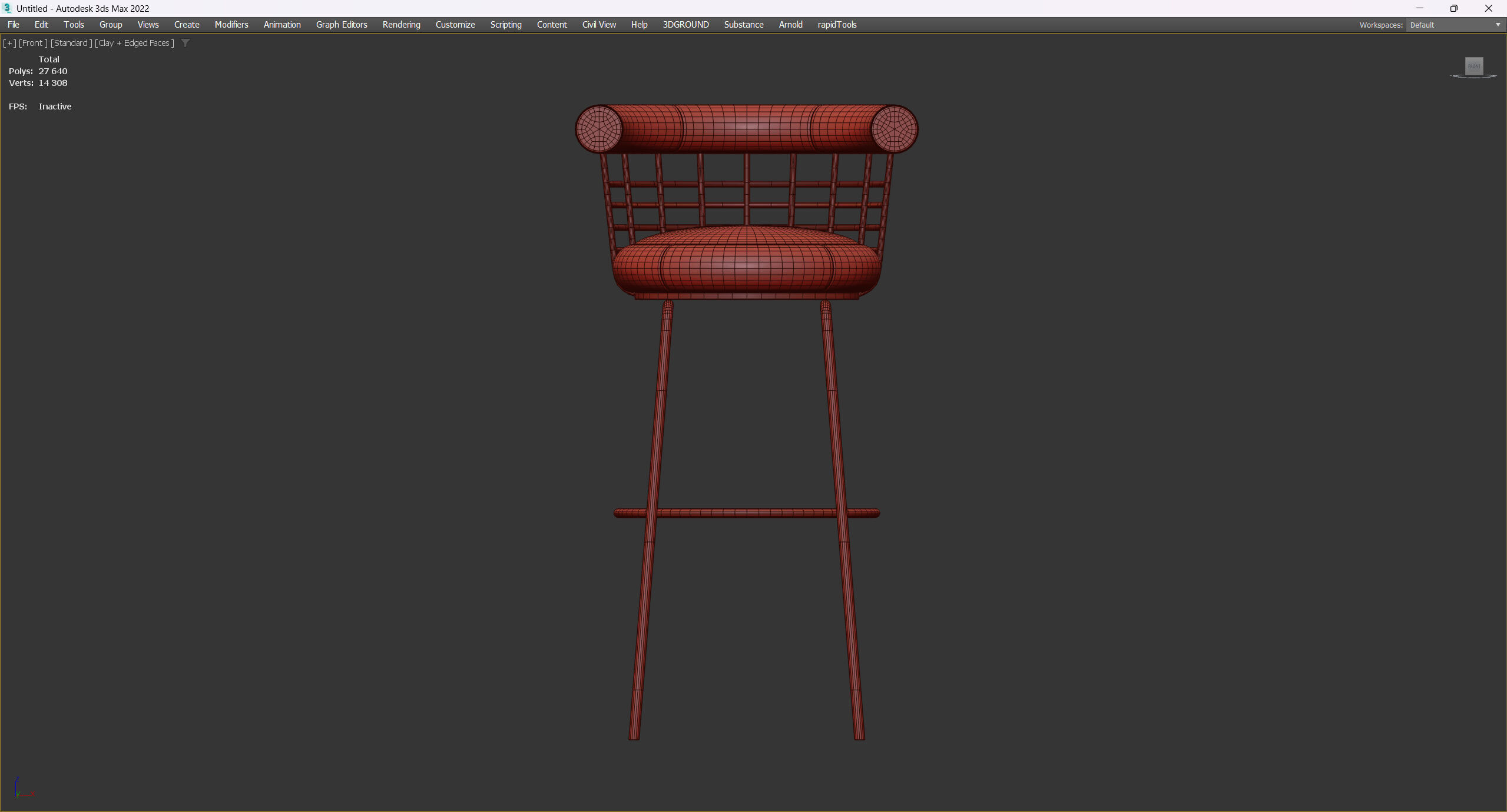BAR CHAIR BERRY Low-poly 3D model_5