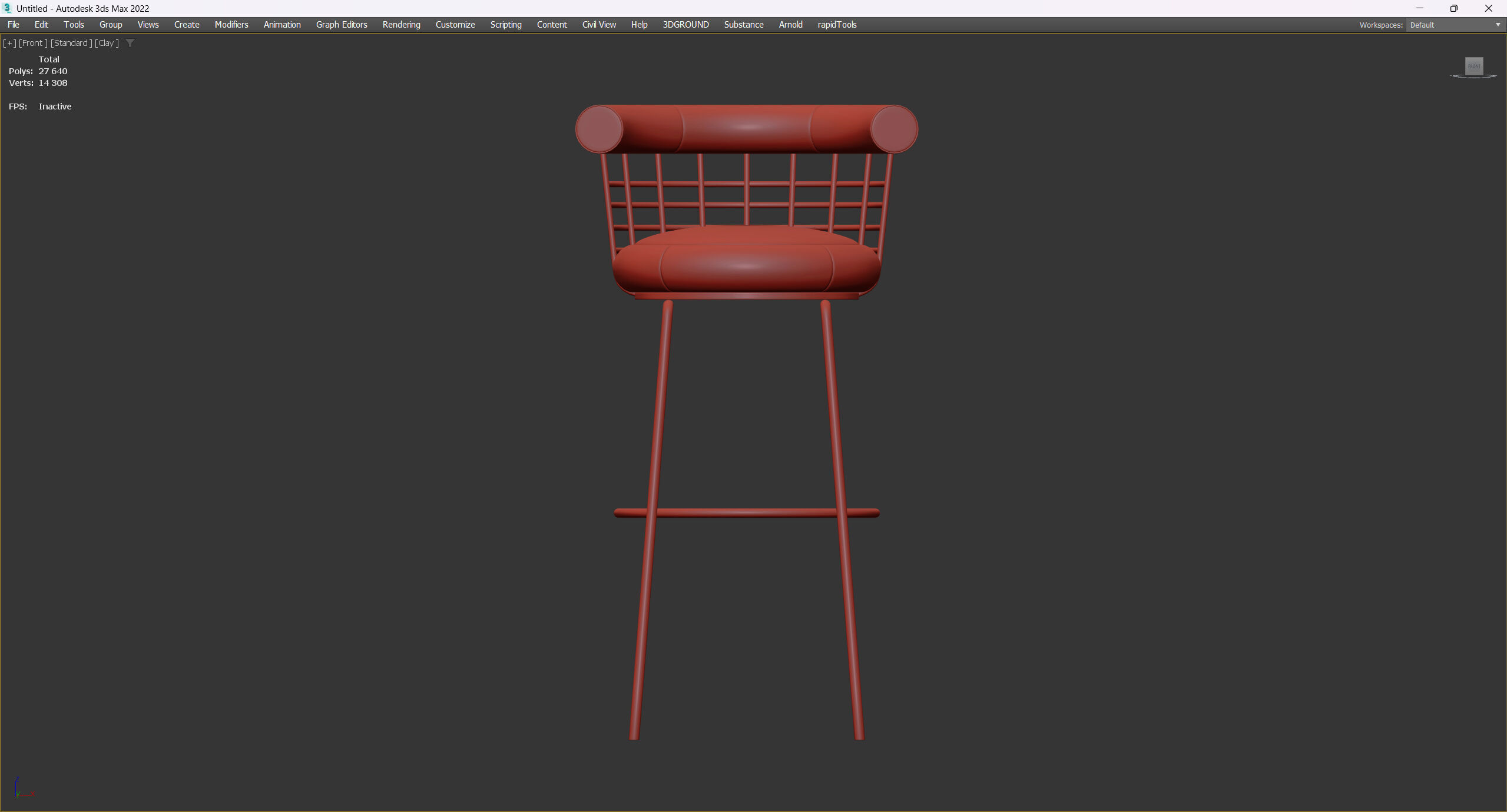 BAR CHAIR BERRY Low-poly 3D model_6