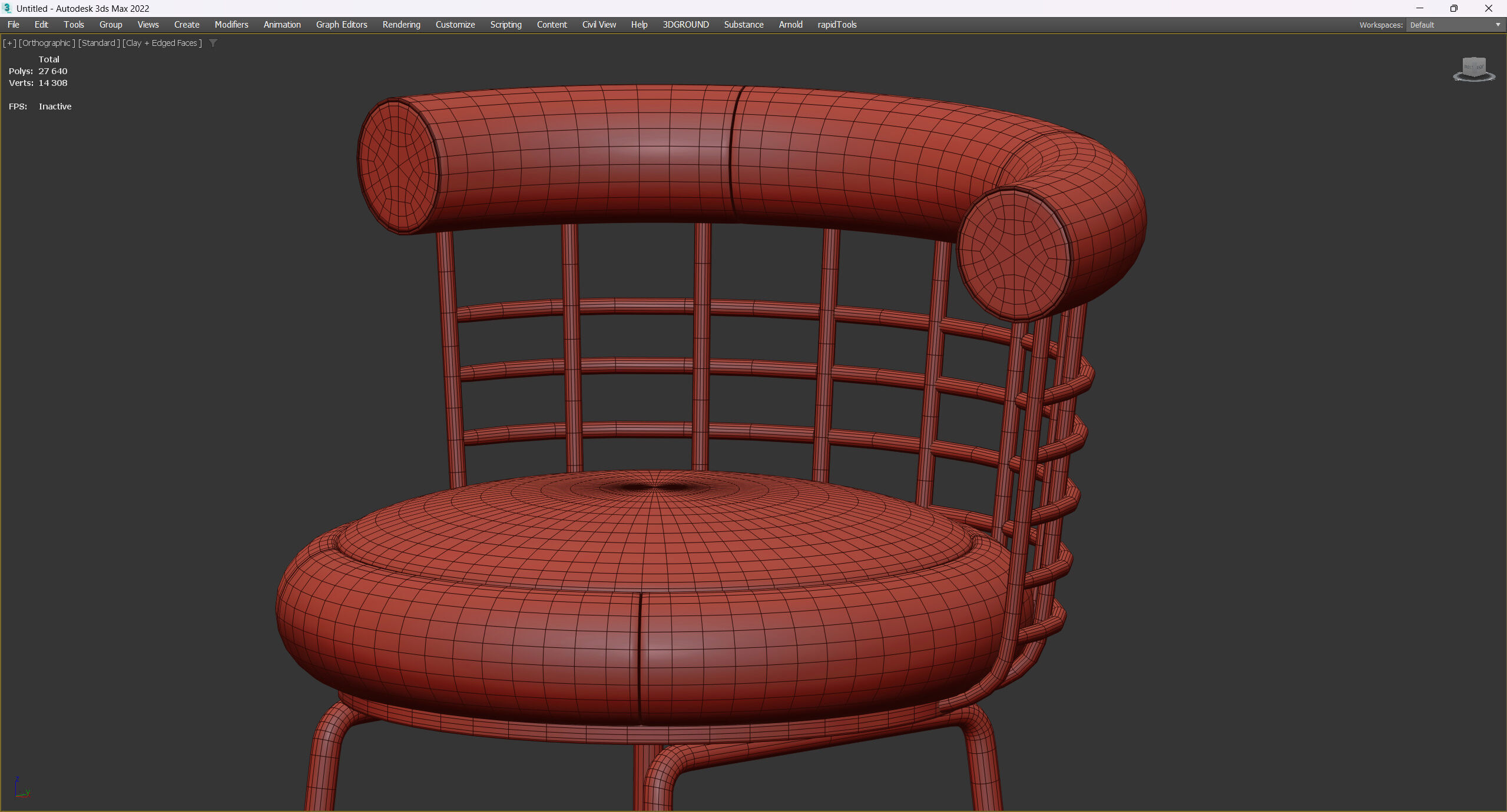 BAR CHAIR BERRY Low-poly 3D model_8