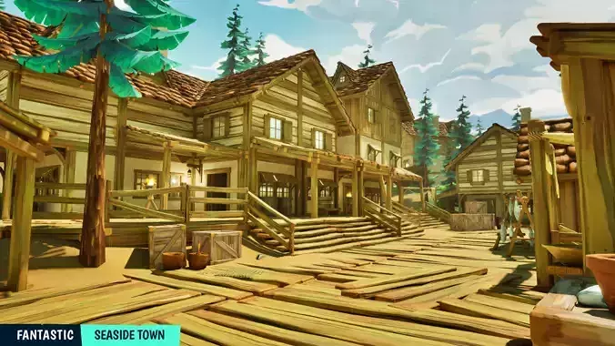 FANTASTIC - Seaside Town Low-poly 3D model 4