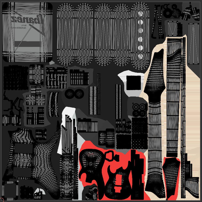 Bass Guitar Low-poly 3D model_9