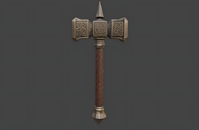 Dwarven hammer Free low-poly 3D model
