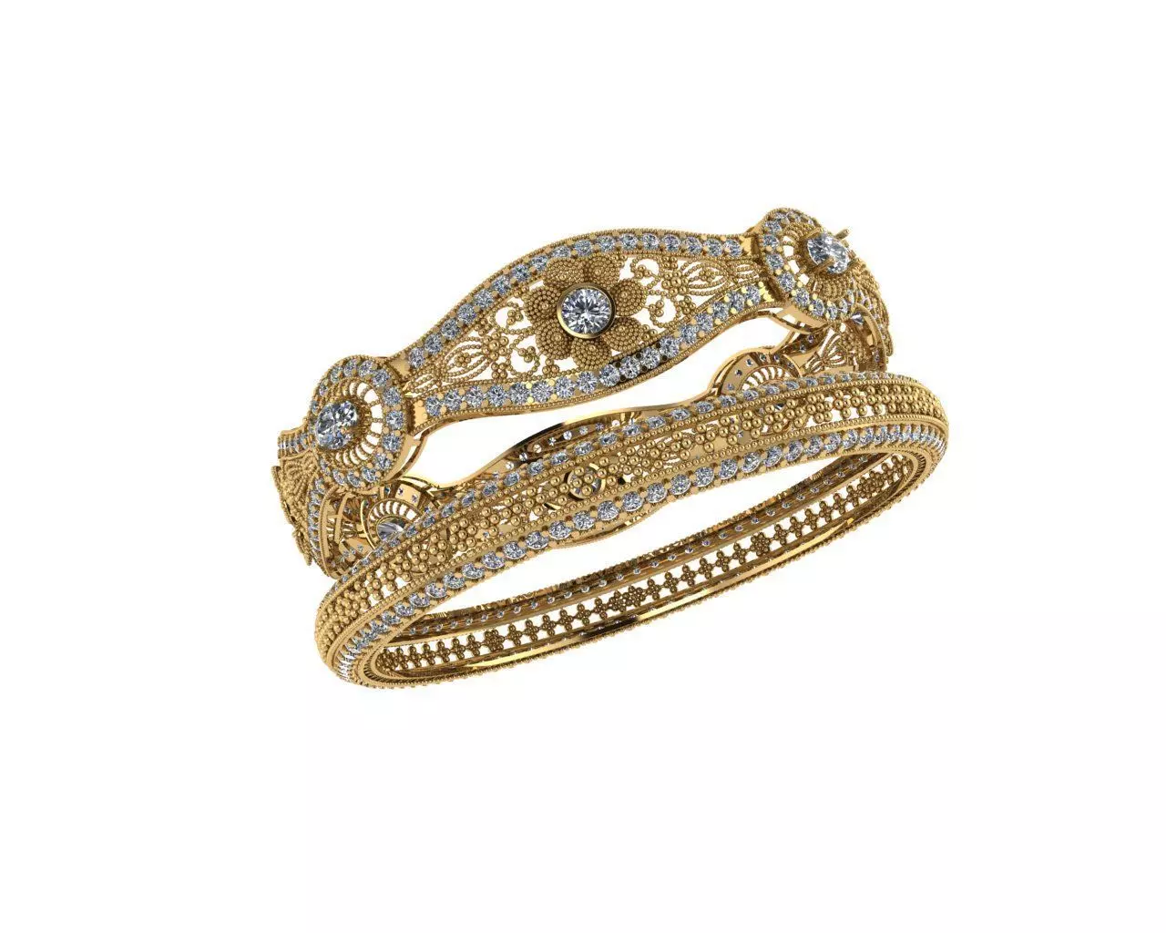 Indian Traditional Bracelets 3D print model_0