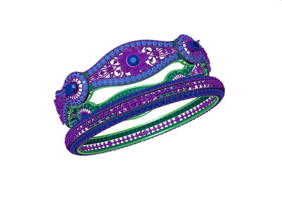 Indian Traditional Bracelets 3D print model_2