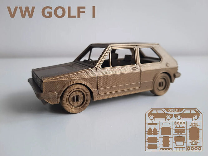 VW Golf I 3D Printed Model Kit 3D print model