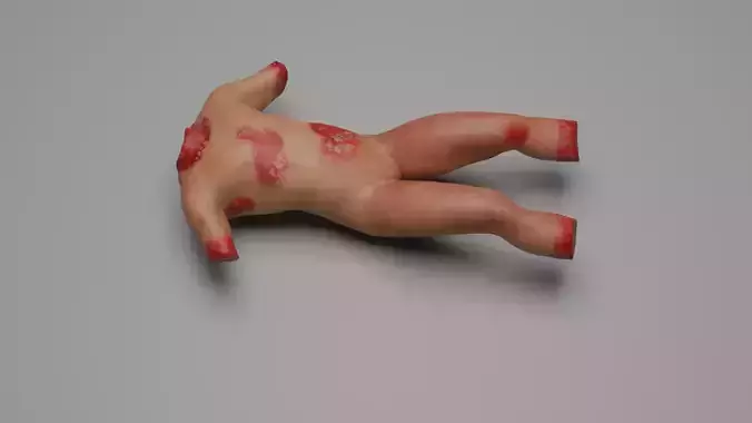 Animated Halloween Corpse 3D Model  Low Poly