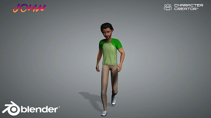 John Cartoon Character 3D model